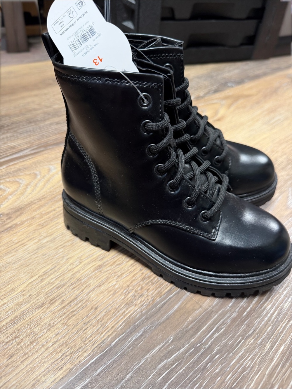 Black Combat Boots Girls Boots (NEW) Size: 13